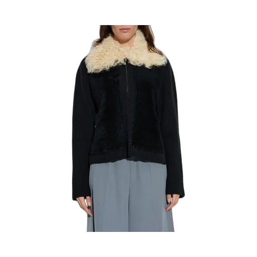 Faux Fur Trimmed Cardigan