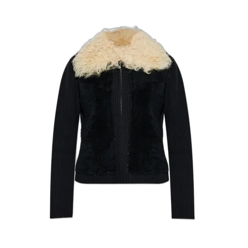 Faux Fur Trimmed Cardigan