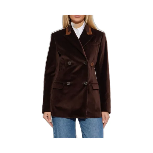 Double-Breasted Velvet Blazer