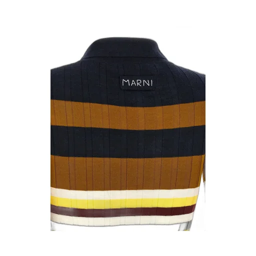 Striped Knit Polo Shirt