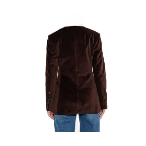 Double-Breasted Velvet Blazer