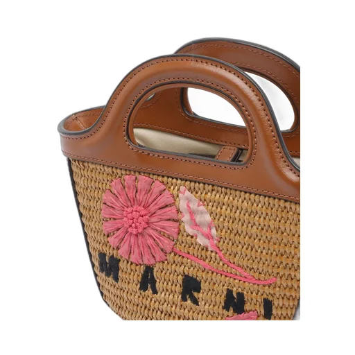 Basket Bag With Floral Embroidery