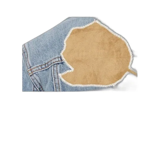 Denim Jacket With Suede Collar