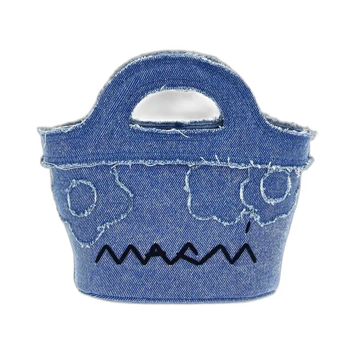 Denim Tote Bag With Graphic Print