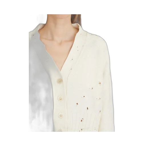 Cropped Distressed Cardigan