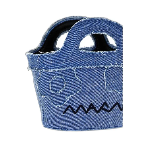 Denim Tote Bag With Graphic Print