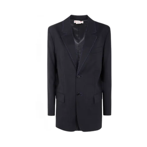 Single-Breasted Blazer With Contrast Stitching