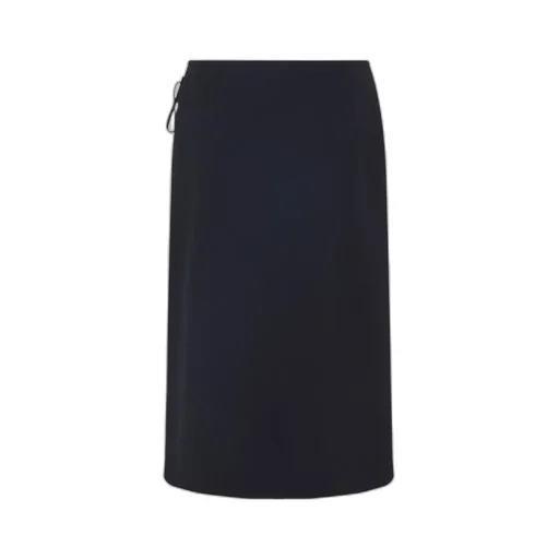 Pleated Midi Skirt With Side Stripe