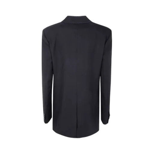 Single-Breasted Blazer With Contrast Stitching