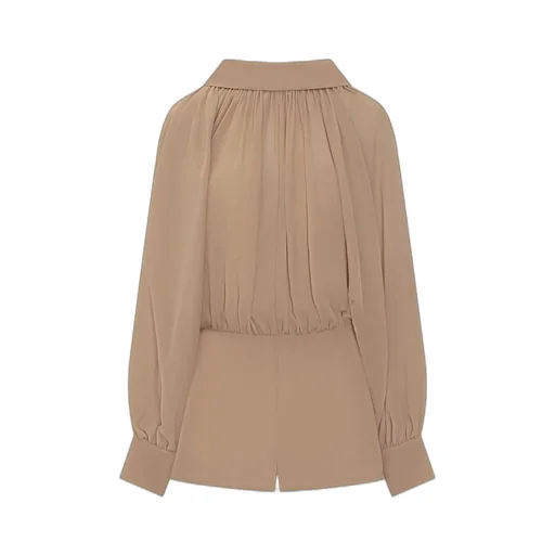 Ruched Blouse And Shorts Set