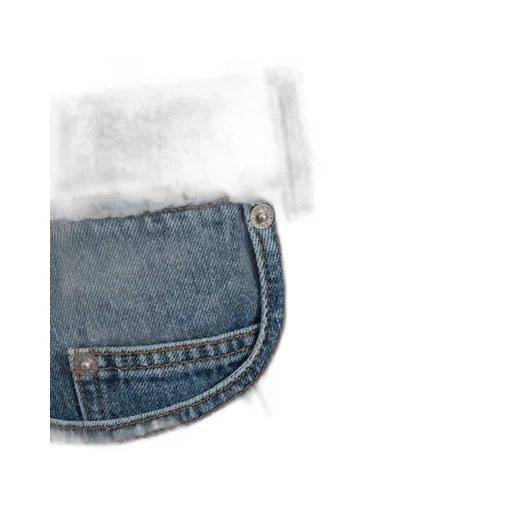 Denim Skirt With Rose Embroidery