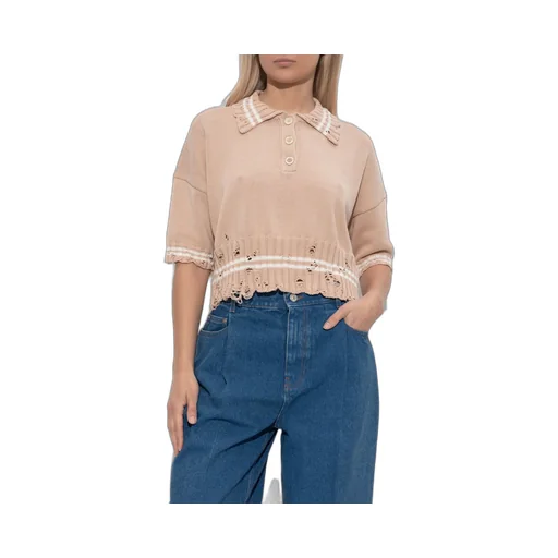 Cropped Polo Sweater
