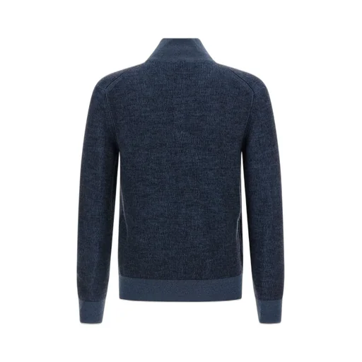Quarter-Zip Ribbed Knit Sweater