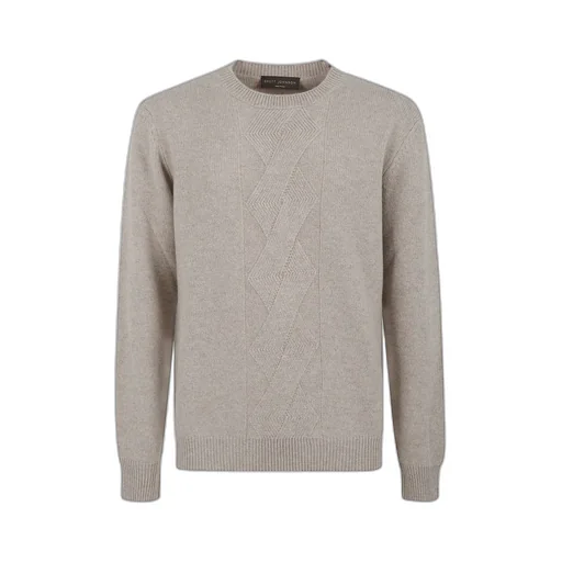 Crewneck Sweater With Geometric Intarsia