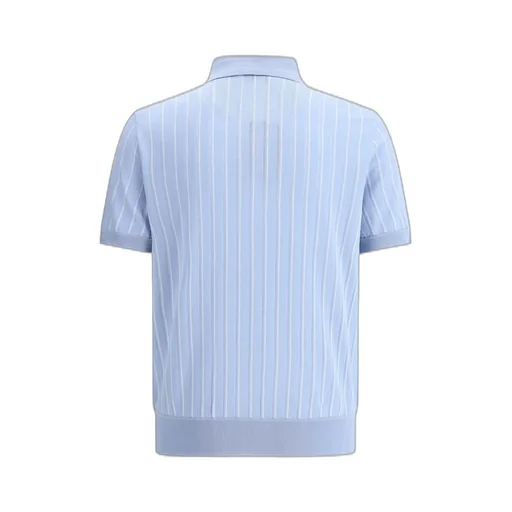Striped Knit Polo Shirt