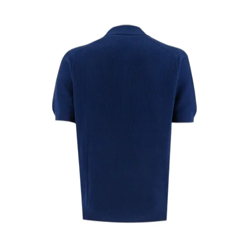 Ribbed Knit Polo Shirt