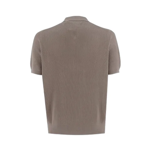 Ribbed Knit Polo Shirt