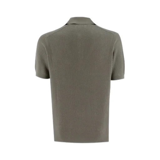 Ribbed Knit Polo Shirt