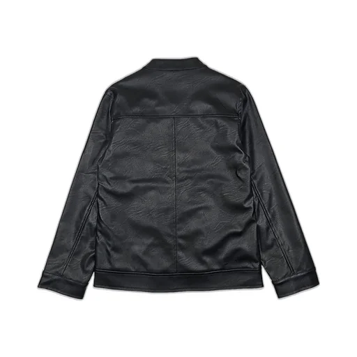 Faux Leather Bomber Jacket