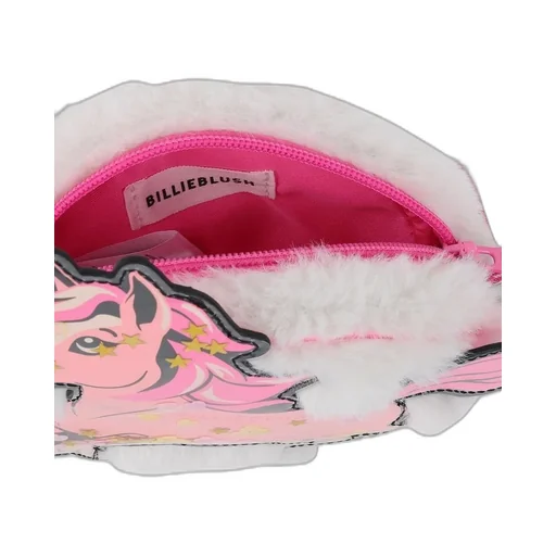 Faux Fur Round Crossbody Bag With Unicorn Appliqué