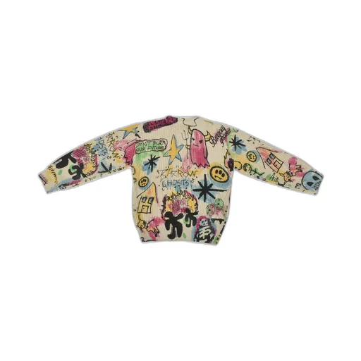 Graphic Print Knit Sweater
