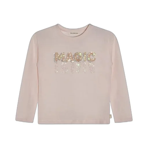 Long-Sleeved T-Shirt With Glitter Print