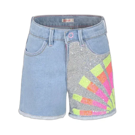 Denim Shorts With Sequins