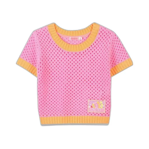 Cropped Mesh Knit Top