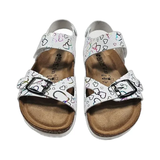 Sandals With Heart Print