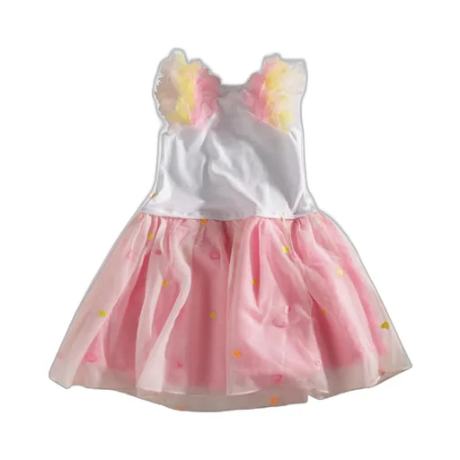Girls' Dress With Flower Appliques