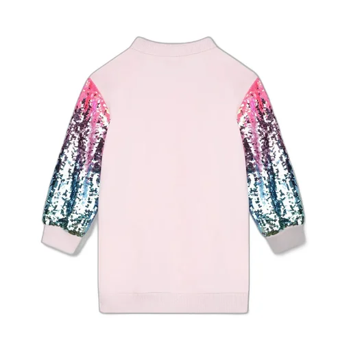 Sweatshirt Dress With Sequin Sleeves