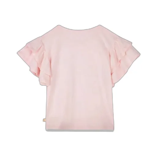 T-Shirt With Ruffle Sleeves And Popcorn Print