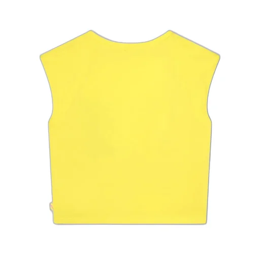 Sleeveless Cropped T-Shirt With Embroidered Text