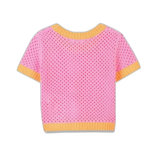 Cropped Mesh Knit Top