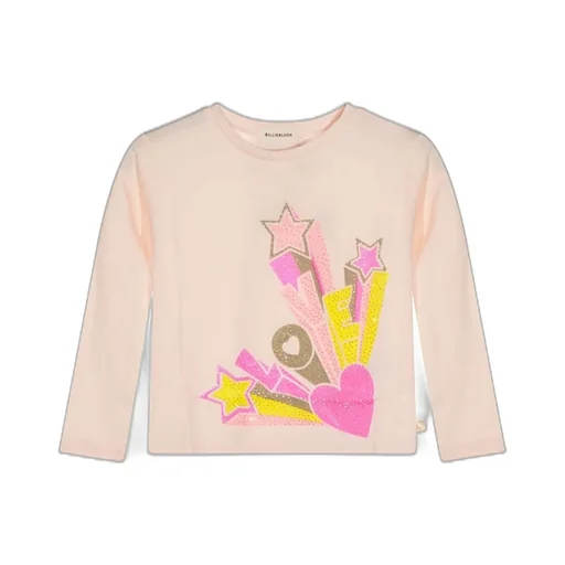 Long-Sleeved T-Shirt With Glitter Print