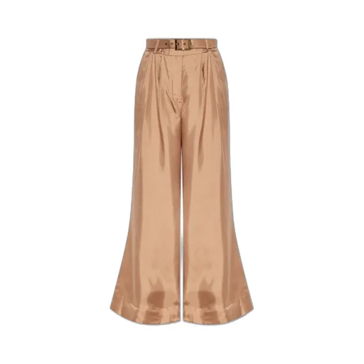 Wide-Leg Belted Trousers