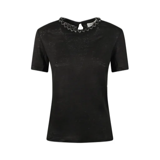 T-Shirt With Embellished Collar