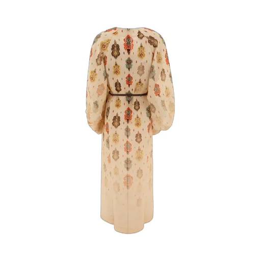 Printed Silk Kaftan Dress
