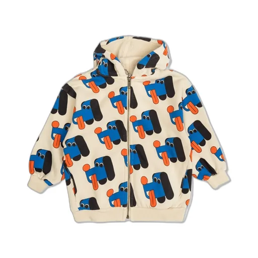 Kids Dog Print Zip Hoodie