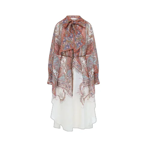 Paisley Print Silk Dress