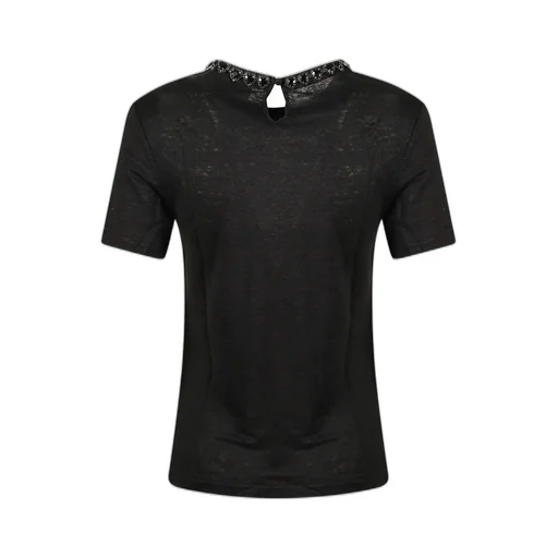 T-Shirt With Embellished Collar
