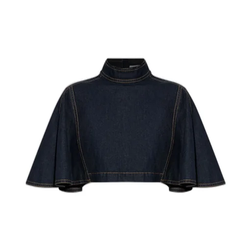 Denim Cape Top