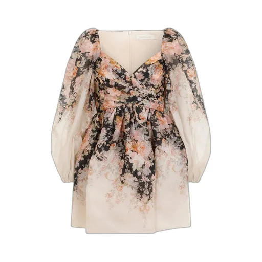 Floral Print Puff Sleeve Dress