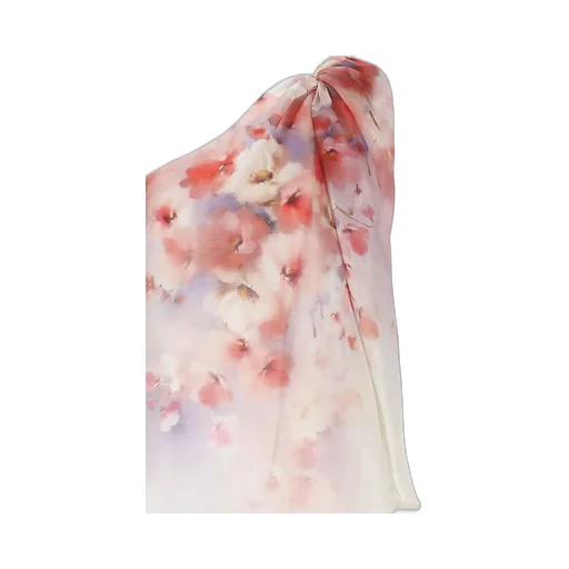 One-Shoulder Floral Print Mini Dress