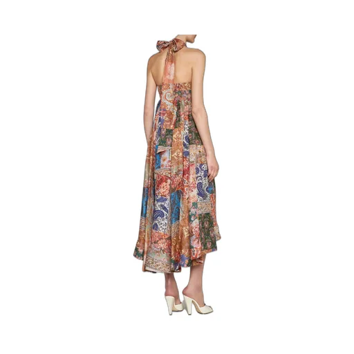 Patchwork Halter Maxi Dress
