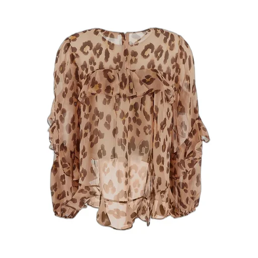 Leopard Print Ruffle Blouse