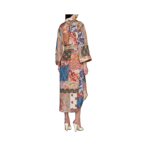 Patchwork Print Maxi Shirt Dress