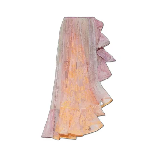 Ruffled Lace Maxi Skirt