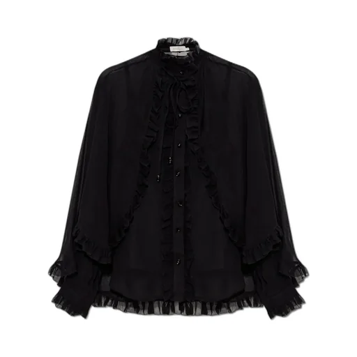 Ruffled Sheer Blouse