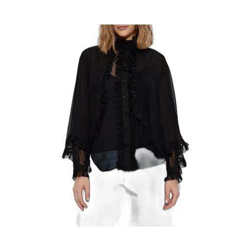 Ruffled Sheer Blouse